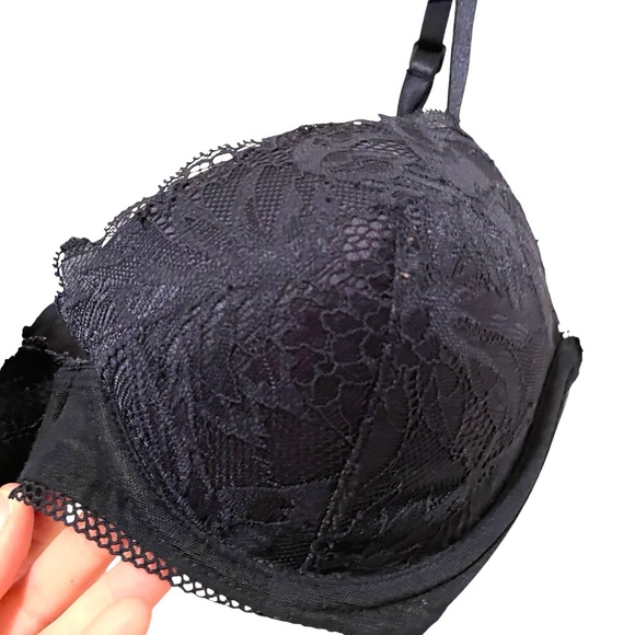 Calvin Klein Bra Navy Blue Lace Push-up Size 32D Pretty! - Picture 3 of 6